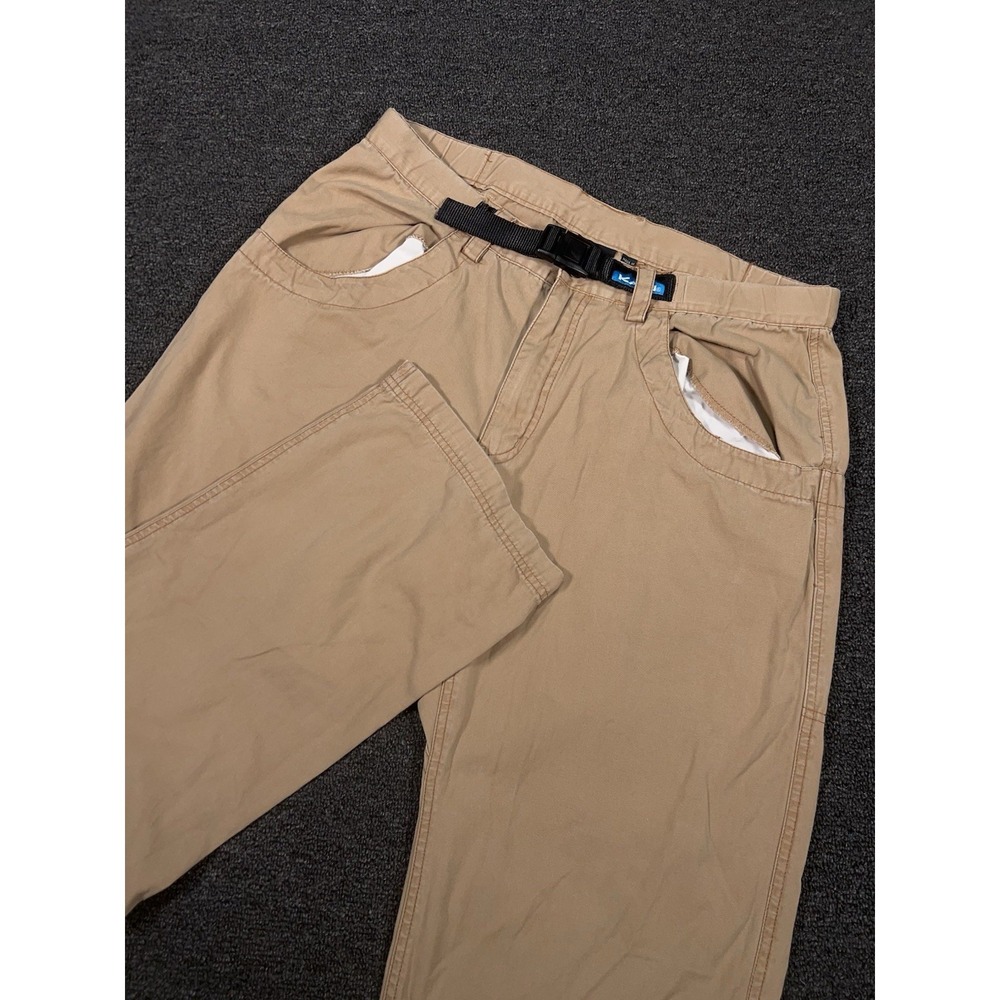 Kavu Pants Men Large Khaki Canvas Cotton Belted Utility Outdoors Work Gorpcore‎